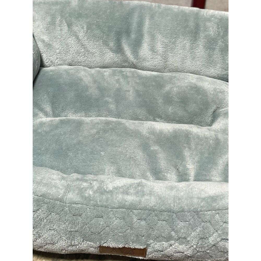 AVA Plush Rectangular Pet Bed in Light Sage Mint Green (18”x 21”) Soft Comfy Bed - Picture 12 of 14